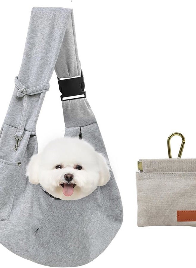CONLI Small Dog Carrier Sling with Adjustable Strap & Dual Safety - Features Storage Pocket & Detachable Treat Pouch, Hands-Free Pet Sling for Chihuahuas, Yorkies Under 12lbs for Walking, Hiking - Image 1
