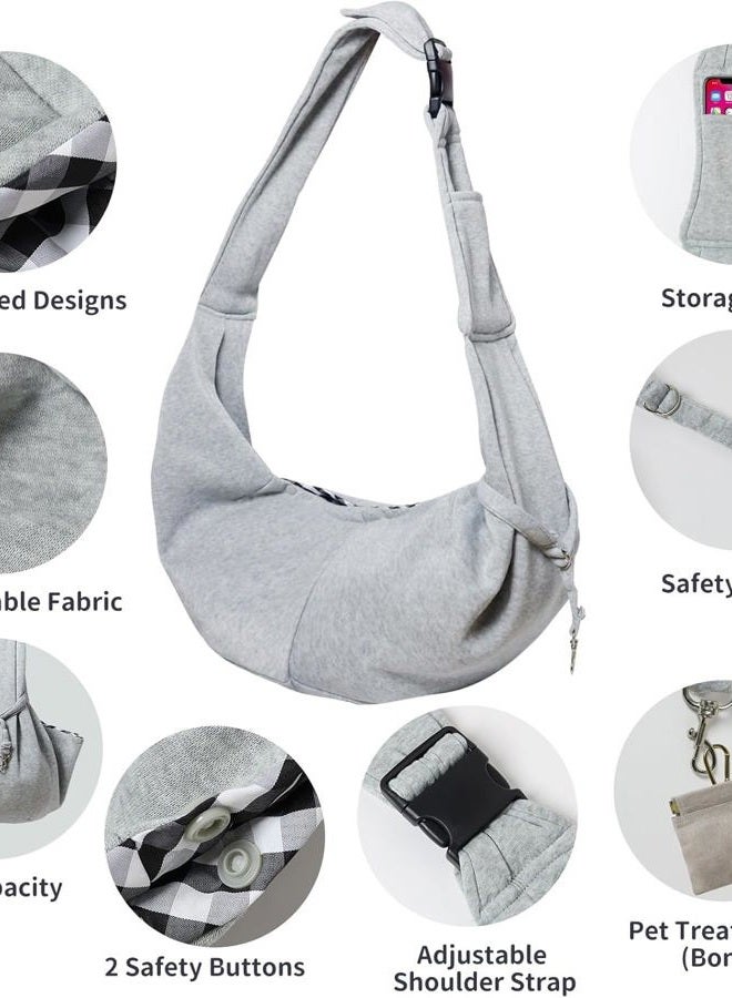 CONLI Small Dog Carrier Sling with Adjustable Strap & Dual Safety - Features Storage Pocket & Detachable Treat Pouch, Hands-Free Pet Sling for Chihuahuas, Yorkies Under 12lbs for Walking, Hiking - Image 3