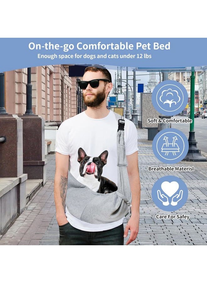 CONLI Small Dog Carrier Sling with Adjustable Strap & Dual Safety - Features Storage Pocket & Detachable Treat Pouch, Hands-Free Pet Sling for Chihuahuas, Yorkies Under 12lbs for Walking, Hiking - Image 5