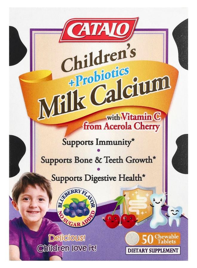 Children's Milk Calcium + Probiotics with Vitamin C  50 Chewable Tablets