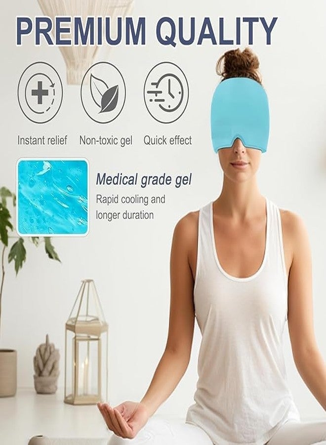 Xoxy قبعة XOXY لتخفيف الصداع النصفي، قبعة قابلة لإعادة الاستخدام للعلاج بالبرودة والحرارة لتخفيف الصداع النصفي والصداع، غطاء رأس جلّي أحادي الجانب للصداع النصفي المزمن، وتخفيف التوتر للرجال والنساء - Image 4