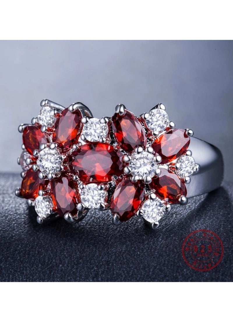 استراتيجية خاتم مصنوع من الفضة الإسترليني عيار 925 ومرصع بالزكرونيا المكعبة - Image 1