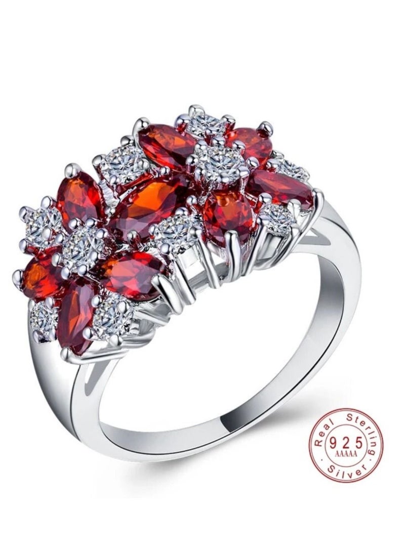 استراتيجية خاتم مصنوع من الفضة الإسترليني عيار 925 ومرصع بالزكرونيا المكعبة - Image 2