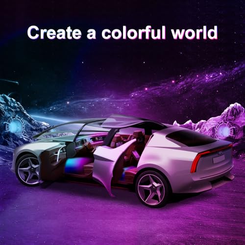 TEKSHINNY Acrylic Interior Car LED Lights with Remote and Wireless APP 10 in 1,Ambient Lighting Kits Fiber Optic Strip LEDs,16 Million Colors Music&DIY Function - Image 5