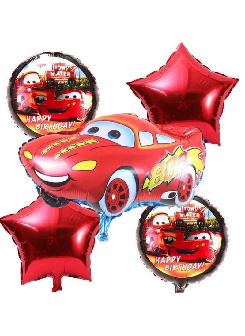 Brain Giggles Brain Giggles 5 in 1 McQueen Theme Theme Foil Balloon Set  - Image 1