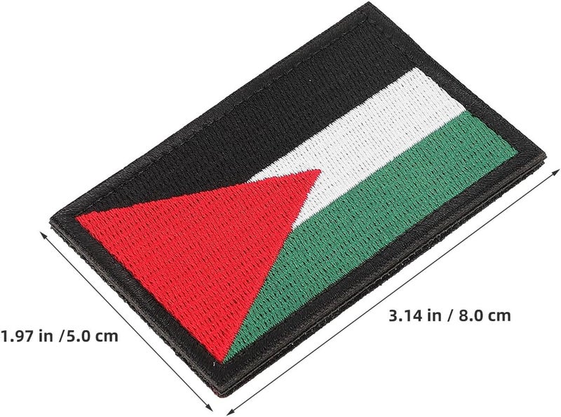 5pcs Embroidered Palestine Flag Patch Set Hook and Loop Fastener, Sew-on Cloth Badge for Backpack, Jacket, Vest, and Clothes, DIY Armband and Travel Accessory - Image 2