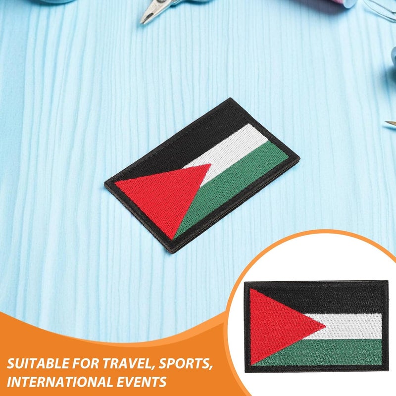 5pcs Embroidered Palestine Flag Patch Set Hook and Loop Fastener, Sew-on Cloth Badge for Backpack, Jacket, Vest, and Clothes, DIY Armband and Travel Accessory - Image 3