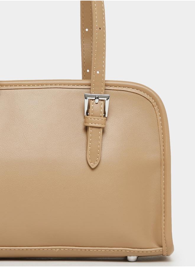 Styli Belted Shoulder Bag with Zip Closure  - Image 5