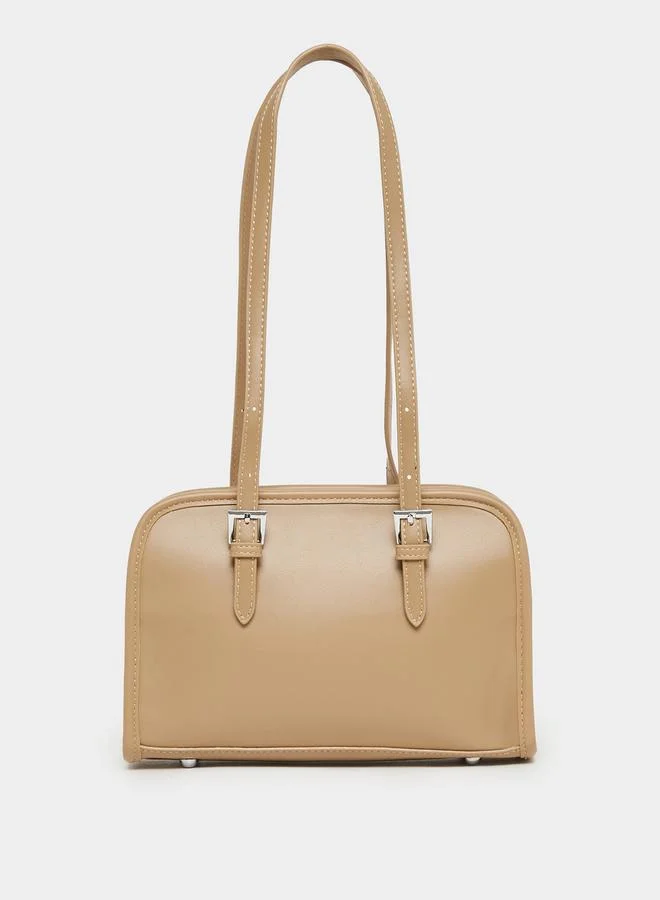 Styli Belted Shoulder Bag with Zip Closure
