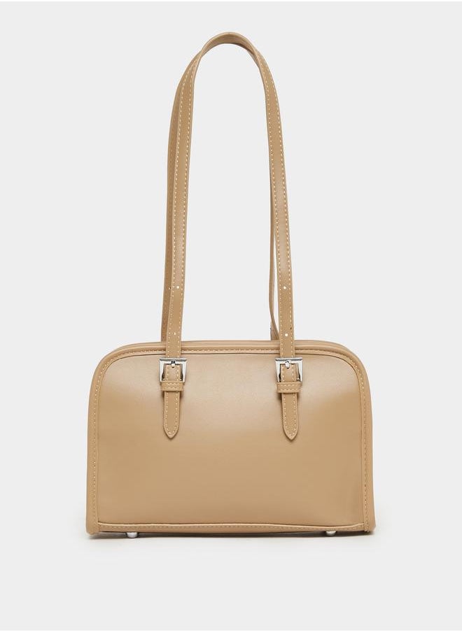 Styli Belted Shoulder Bag with Zip Closure  - Image 4