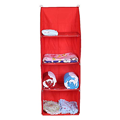 Kuber Industries Cotton Four Cabinet Hanging Baby Almirah (Red)-CTKTC13369 - Image 5