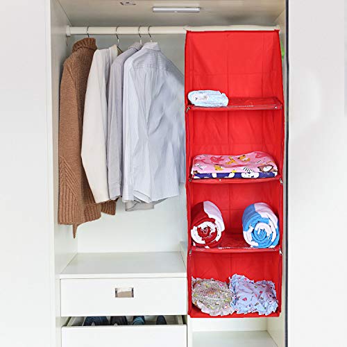 Kuber Industries Cotton Four Cabinet Hanging Baby Almirah (Red)-CTKTC13369 - Image 2
