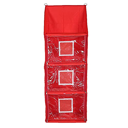 Kuber Industries Cotton Four Cabinet Hanging Baby Almirah (Red)-CTKTC13369 - Image 3