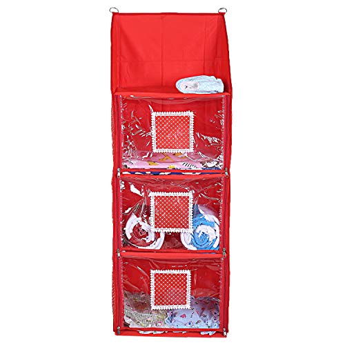 Kuber Industries Cotton Four Cabinet Hanging Baby Almirah (Red)-CTKTC13369 - Image 4