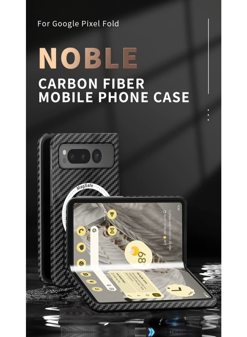 SOLARAE حافظة مغناطيسية لجوجل بيكسل فولد، حافظة من ألياف الأراميد متوافقة مع شحن ماغسيف اللاسلكي، مضادة للخدش، مقاومة للصدمات، حافظة نحيفة وخفيفة لهاتف بيكسل فولد (أزرق، بنفسجي) - Image 5