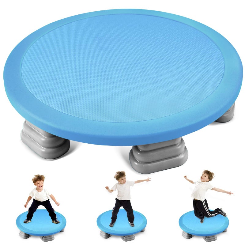 JKLESA Kids Universal Trampoline Bounce Board ï¼ŒSensory Trampoline Indoorï¼ŒRound Bounce Trampoline with Non-Slip Baseï¼ŒBounce Board for Kidsï¼ŒKids Sensory Balance Training Equipment (Blue) - Image 1
