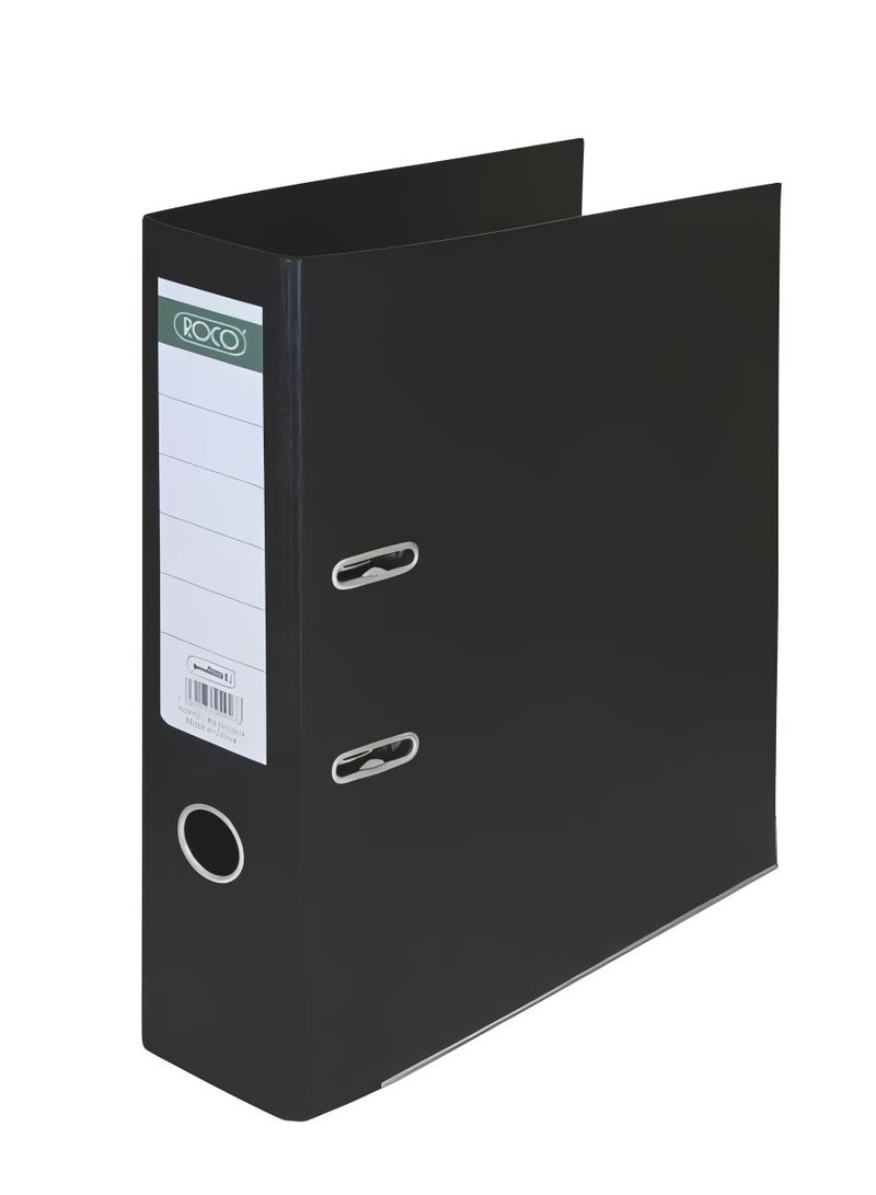 ملف صندوق قياسي – ظهر 7.50 سم، حجم F4/A4، أسود، بولي بروبلين/لوح مضغوط