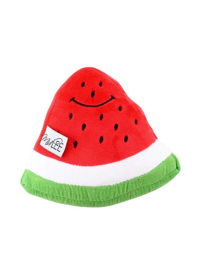 Midlee Smiley Watermelon Squeaker Plush Dog Toy - 5" - Image 2