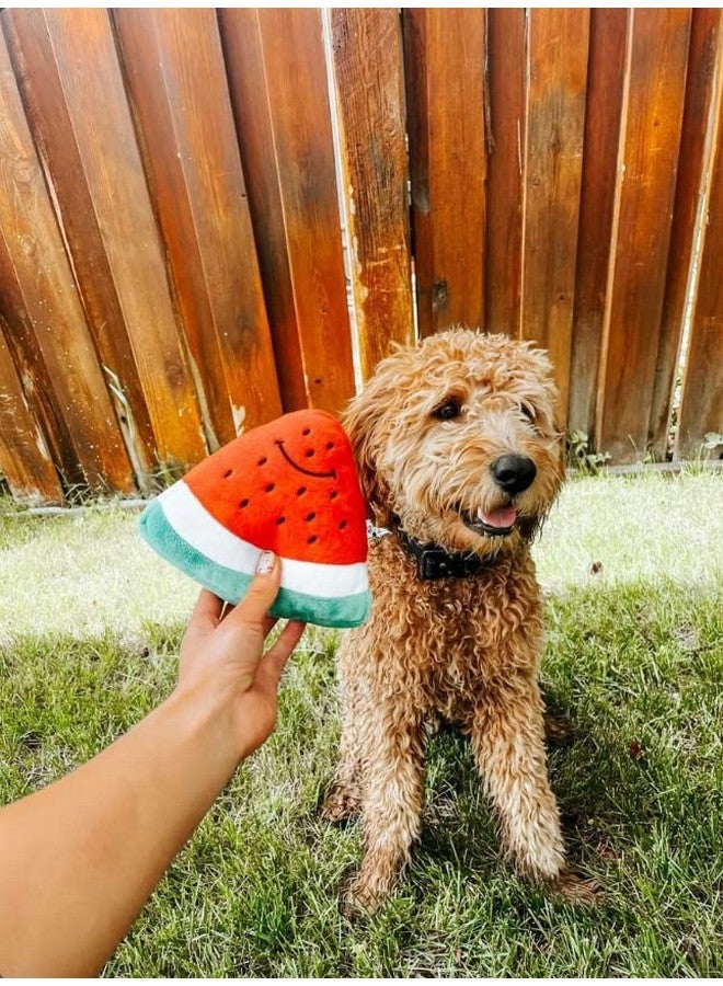Midlee Smiley Watermelon Squeaker Plush Dog Toy - 5" - Image 5