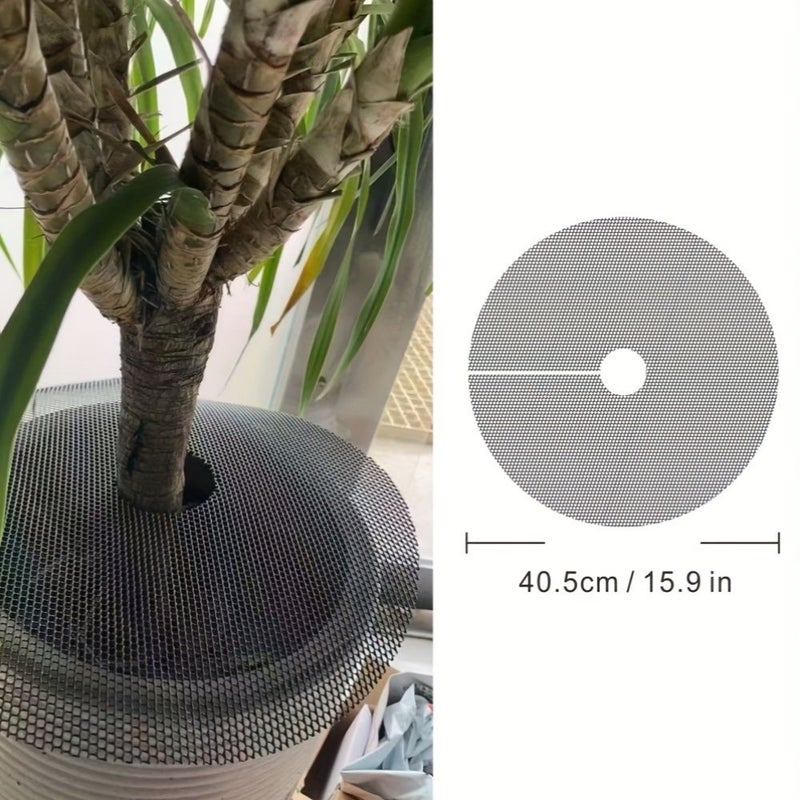 5 Pieces 15.7 Inch Trimmable Plant Pot Mesh Physical Soil Barrier Net For Animal Repelling Indoor Outdoor Use - Image 1