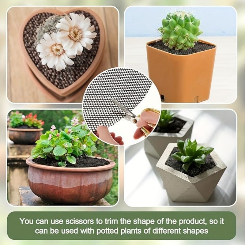 5 Pieces 15.7 Inch Trimmable Plant Pot Mesh Physical Soil Barrier Net For Animal Repelling Indoor Outdoor Use - Image 5