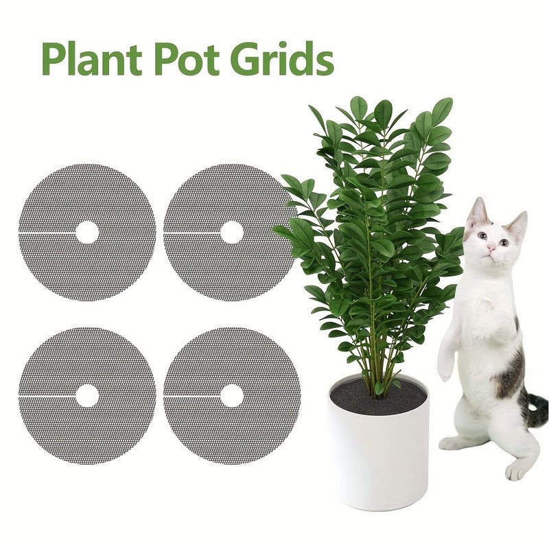5 Pieces 15.7 Inch Trimmable Plant Pot Mesh Physical Soil Barrier Net For Animal Repelling Indoor Outdoor Use - Image 2
