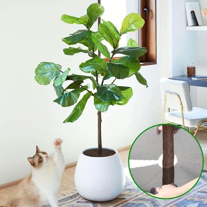 5 Pieces 15.7 Inch Trimmable Plant Pot Mesh Physical Soil Barrier Net For Animal Repelling Indoor Outdoor Use - Image 4