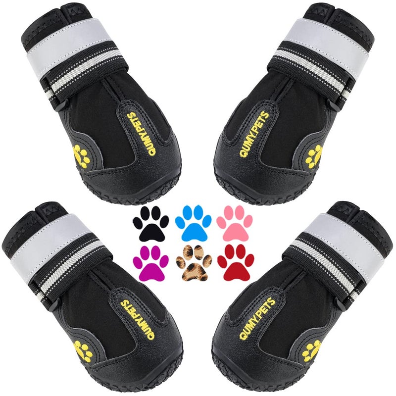QUMY Dog Shoes for Large Dogs, Medium Dog Boots & Paw Protectors for Winter Snowy Day, Summer Hot Pavement, Water-Resistant in Rainy Weather, Outdoor Walking, Indoor Hardfloors Skid-Resistant Sole - Image 3