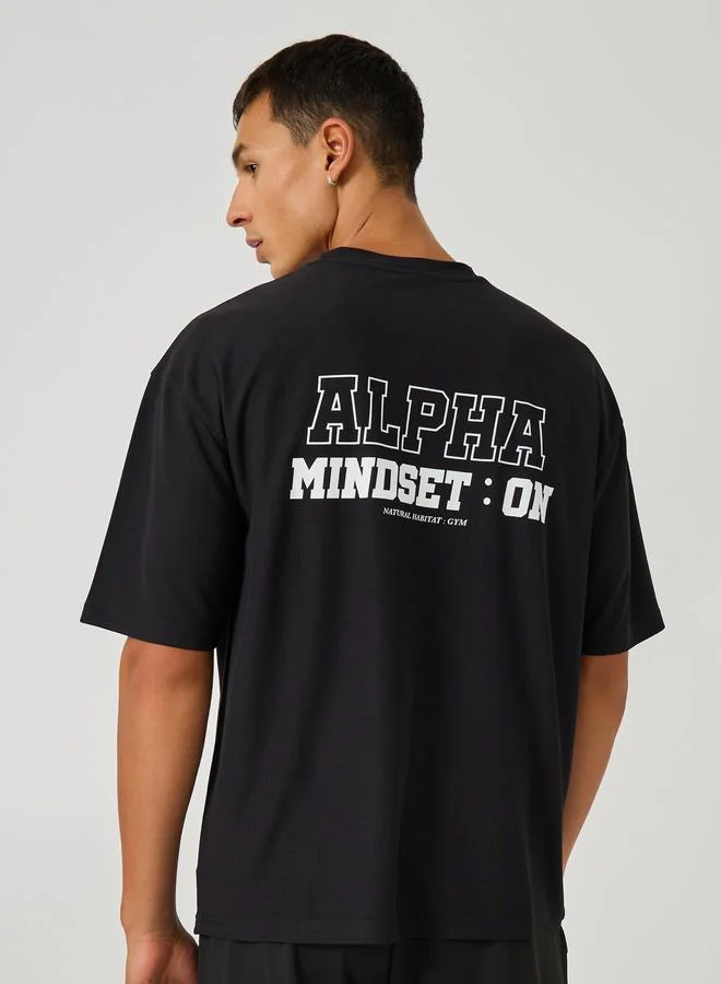 Styli Styli Slogan Print Micro Pique Oversized T-Shirt