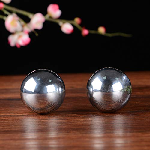 BRABUD 1.9'' A Pair of Baoding Health Balls Chinese Exercise Stress Balls Relieve Stress with Chimes (Silvery) - Image 5