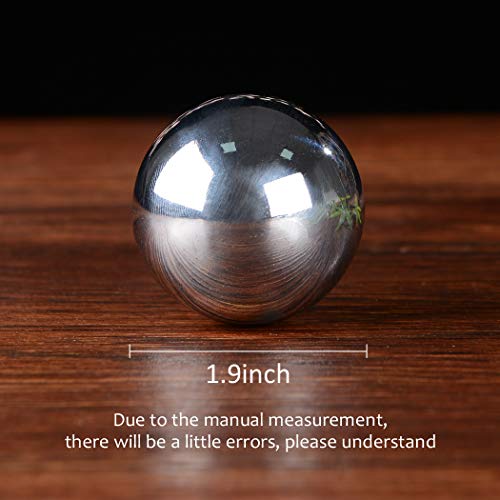 BRABUD 1.9'' A Pair of Baoding Health Balls Chinese Exercise Stress Balls Relieve Stress with Chimes (Silvery) - Image 2