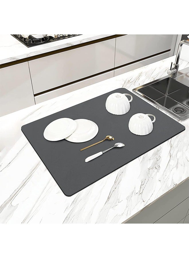 AL RAID Dish Drying Mat for Kitchen Counter, Coffee Machine Mat, Counter Protector Spill Mat, Breathable Non-slip Rubber Mat for Coffee Machine 50x40cm, Easy to Clean and Quick Dry - Image 2