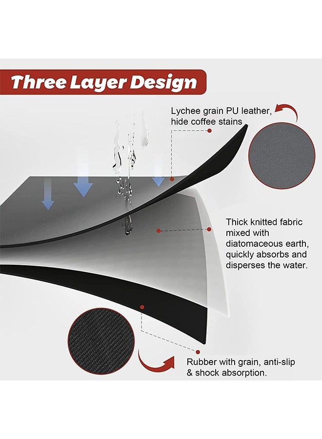 AL RAID Dish Drying Mat for Kitchen Counter, Coffee Machine Mat, Counter Protector Spill Mat, Breathable Non-slip Rubber Mat for Coffee Machine 50x40cm, Easy to Clean and Quick Dry - Image 3