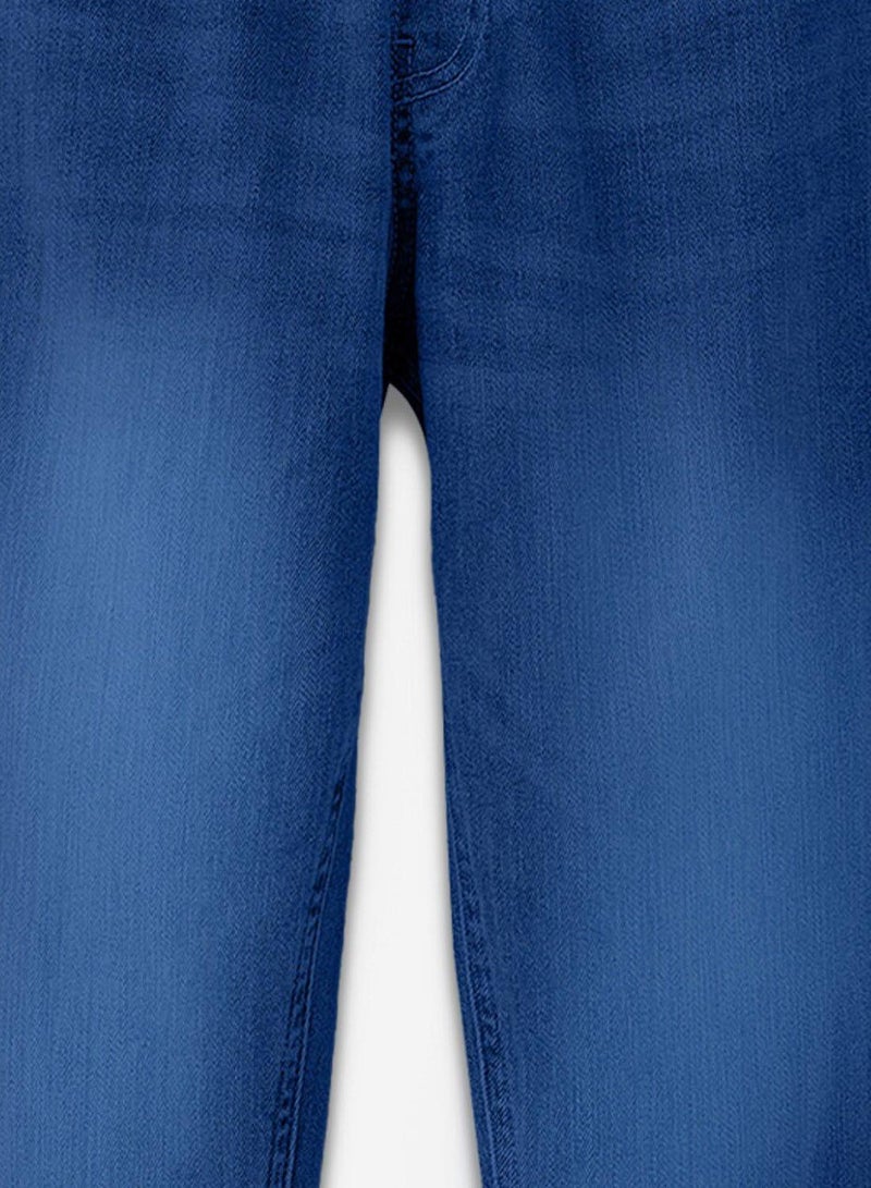 Bonkids Regular Printed Blue Cotton Jeans For Boys Pull On 100 % Cotton  - Image 3