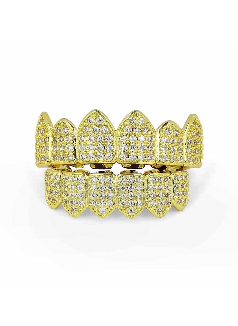 Generic - Vampire Gold Grillz Micro Pave Tooth Cap Hip-Hop Accessory Gold - Image 1