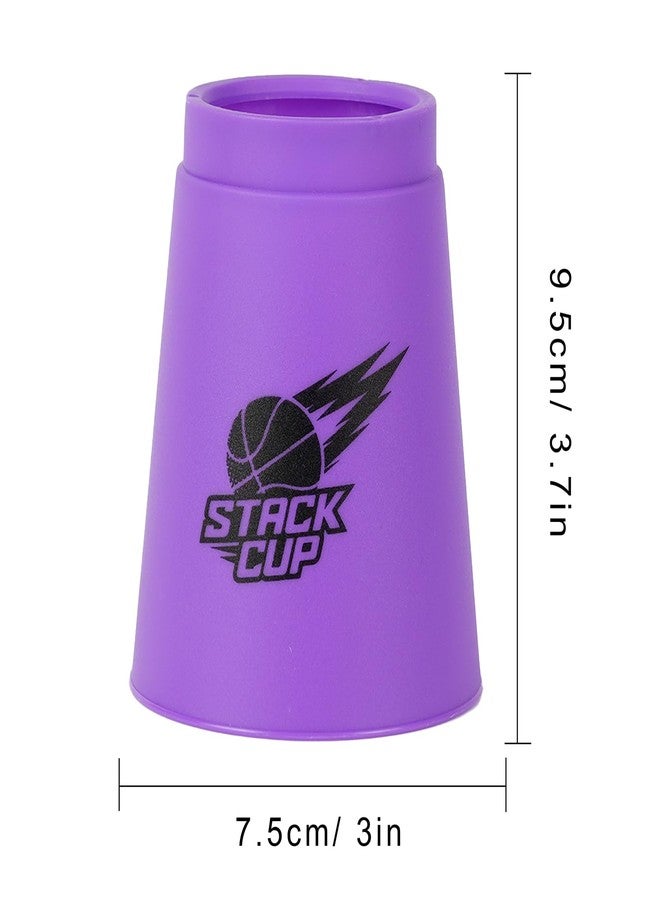 سيسو أكواب سيسو للتكديس السريع، مجموعة أكواب التكديس، ألعاب تدريب التكديس الكلاسيكية، 12 قطعة، مجموعة أكواب تكديس أرجوانية للأولاد والبنات والأطفال - Image 3