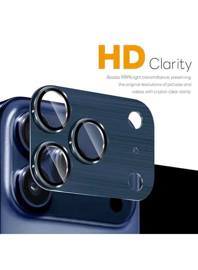 واقي عدسة الكاميرا من الألومنيوم الأزرق لهاتف iPhone 17 Pro فائق الوضوح ومقاوم للخدوش - Image 4