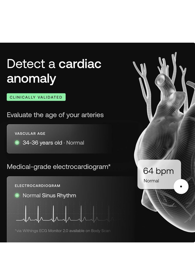 Withings Body Scan - Connected WiFi Scale to Improve Your Health, BIA Personal Scale, Body Composition Analysis, Body Fat, Muscle Mass, Water Percentage - Image 4
