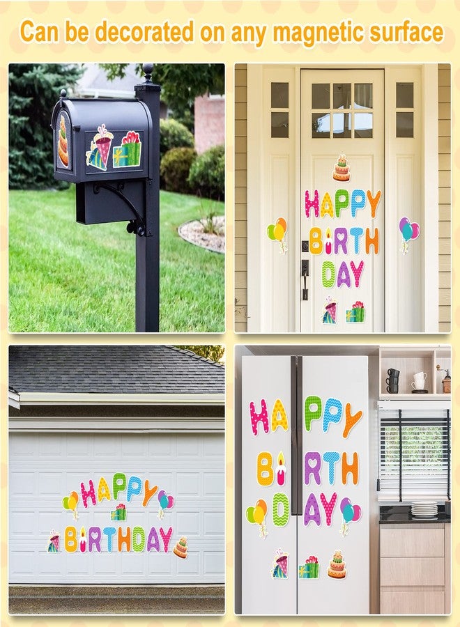 Whaline 18 Pieces Birthday Garage Decoration Magnet Stickers Happy Birthday Magnet Decals Refrigerator Stickers Colorful Birthday Garage Door Decals for Birthday Party Supplies Home Decorations - Image 5