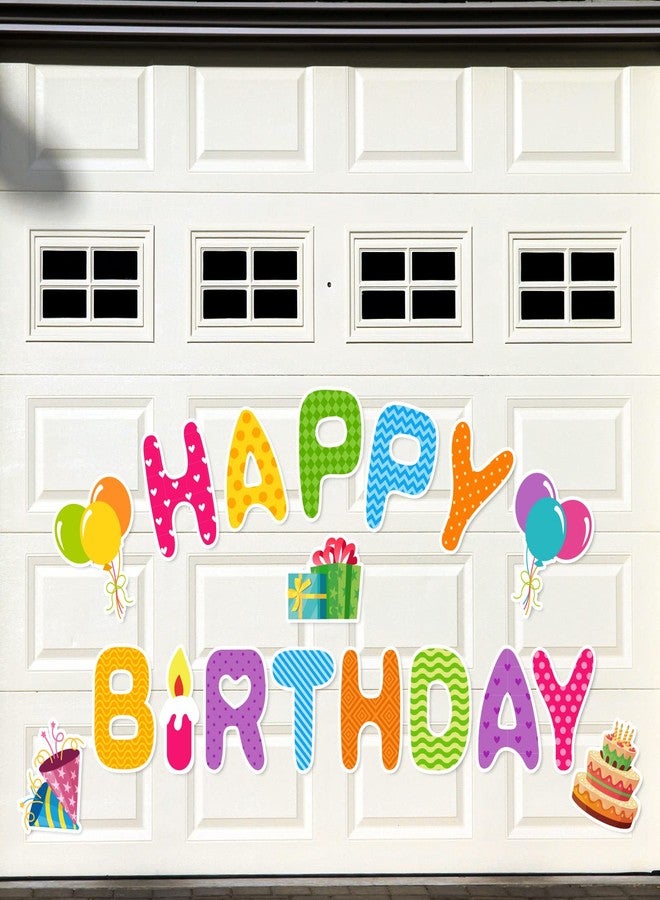 Whaline 18 Pieces Birthday Garage Decoration Magnet Stickers Happy Birthday Magnet Decals Refrigerator Stickers Colorful Birthday Garage Door Decals for Birthday Party Supplies Home Decorations - Image 1