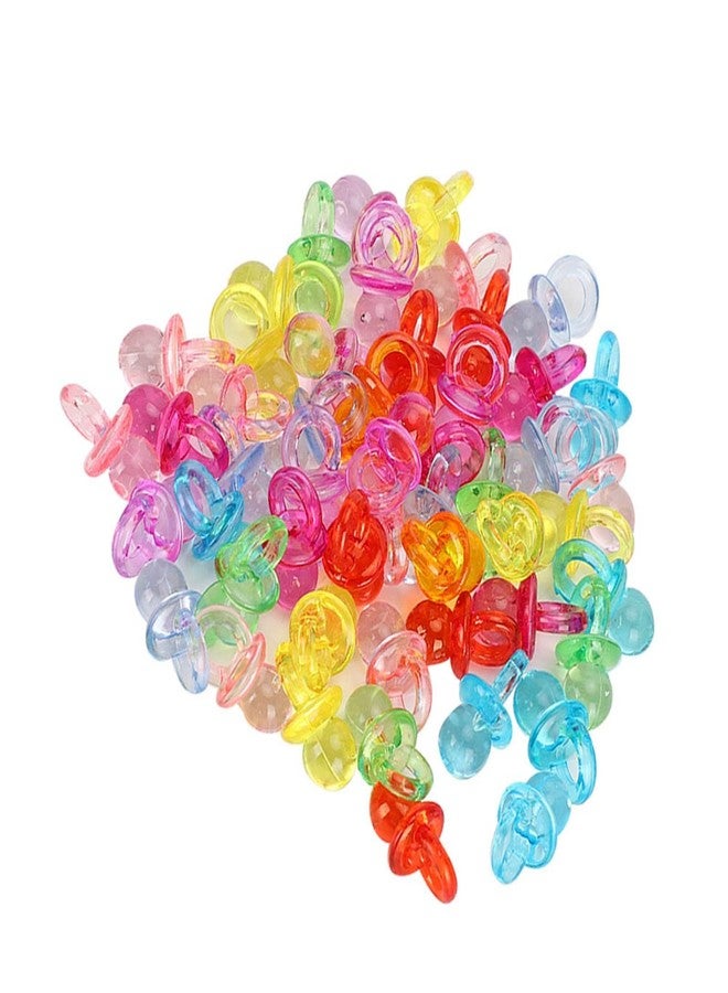 Fdit Acrylic Pacifier Decoration Toy Acrylic Pacifier Mini Color Baptism Baby Toys 100pcs Paint Ceramics (#3) - Image 5