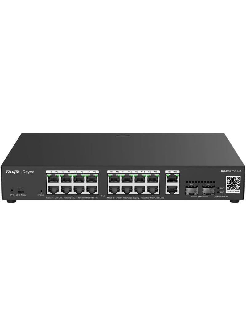 Ruijie RG-ES220GS-P 20 Gigabit Ports, 16 PoE+ Ports, 250W Power - Image 2