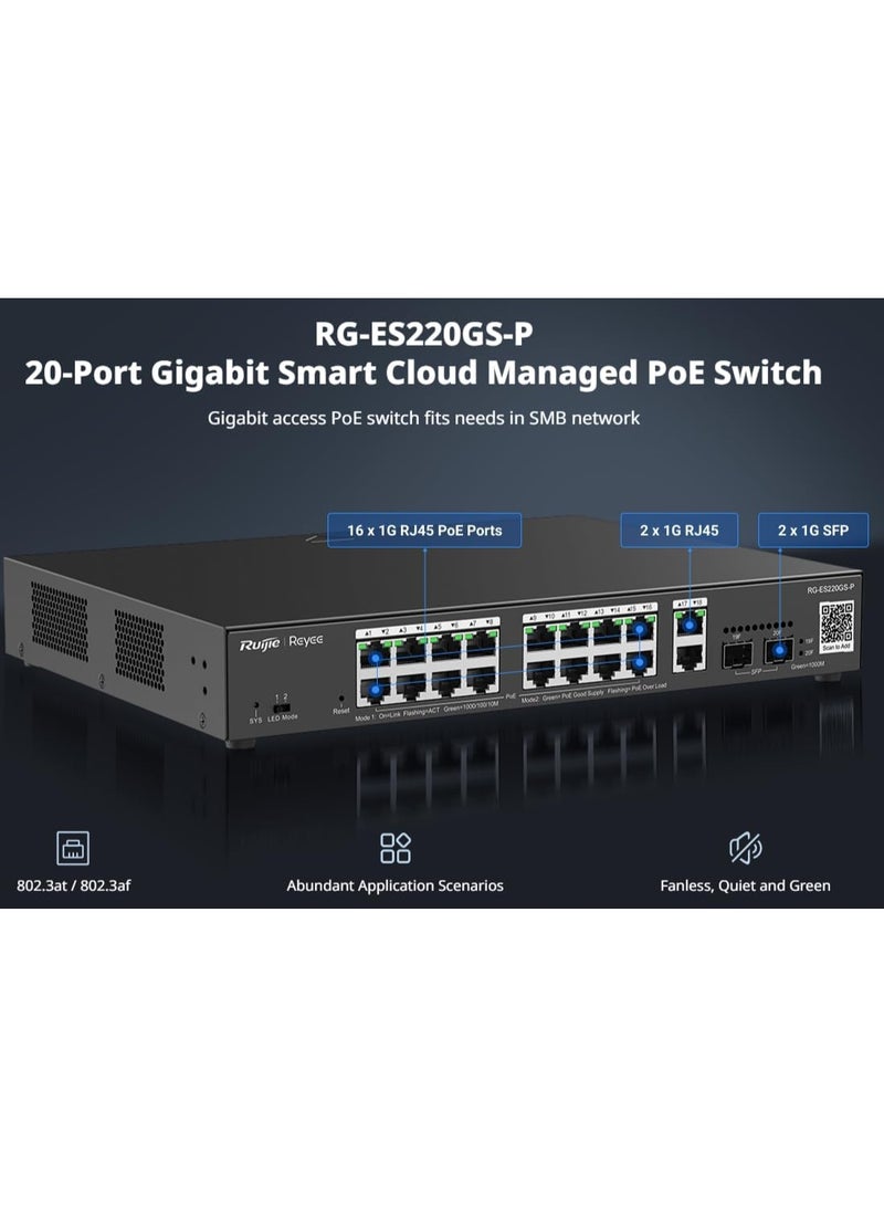 Ruijie RG-ES220GS-P 20 Gigabit Ports, 16 PoE+ Ports, 250W Power - Image 1