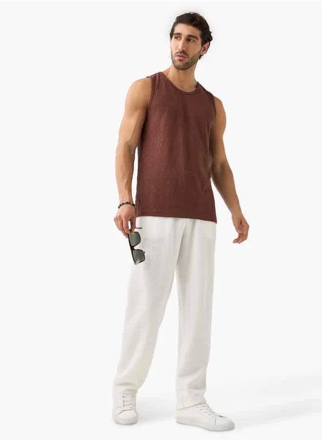 ايكونيك Iconic Textured Sleeveless T-shirt