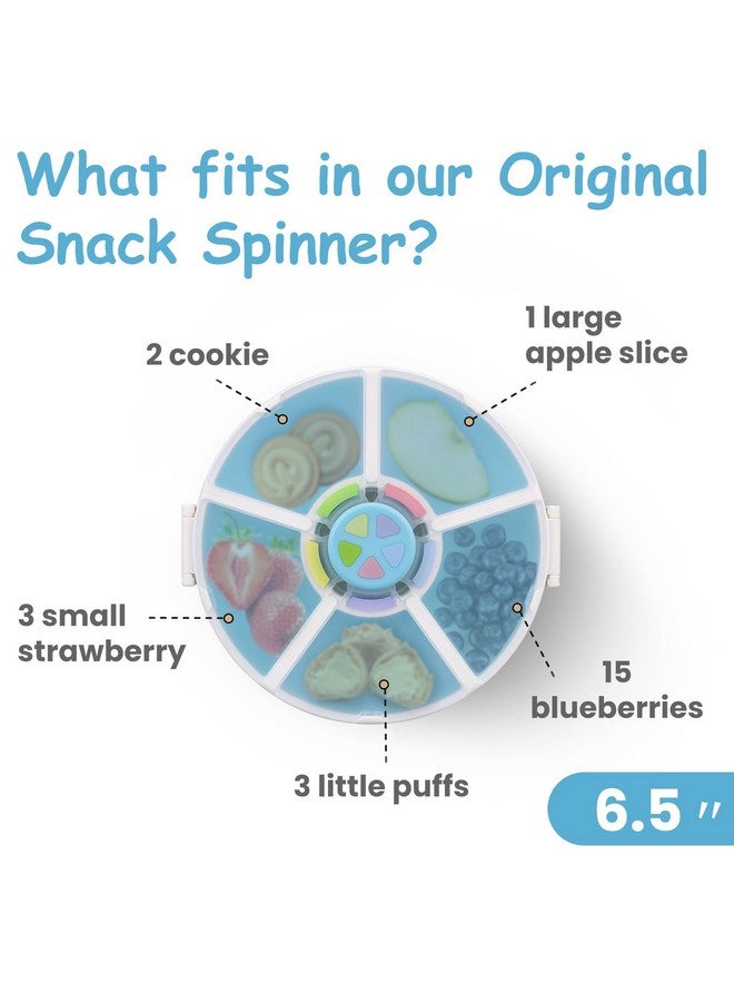 JOOPETALK Kids Snack Spinner - Reusable Snack Container with 5 Compartments & Lid, BPA/PVC-Free, Dishwasher Safe, Perfect for Travel, School Lunches & On-the-Go Snacking, Blue - Image 5