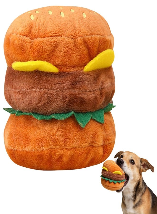 Essivox Plush Dog Toy, Squeaky Hamburger Shape, Soft Chewing Toy for Dogs and Cats, Bite Resistant Pet Supplies - Image 1