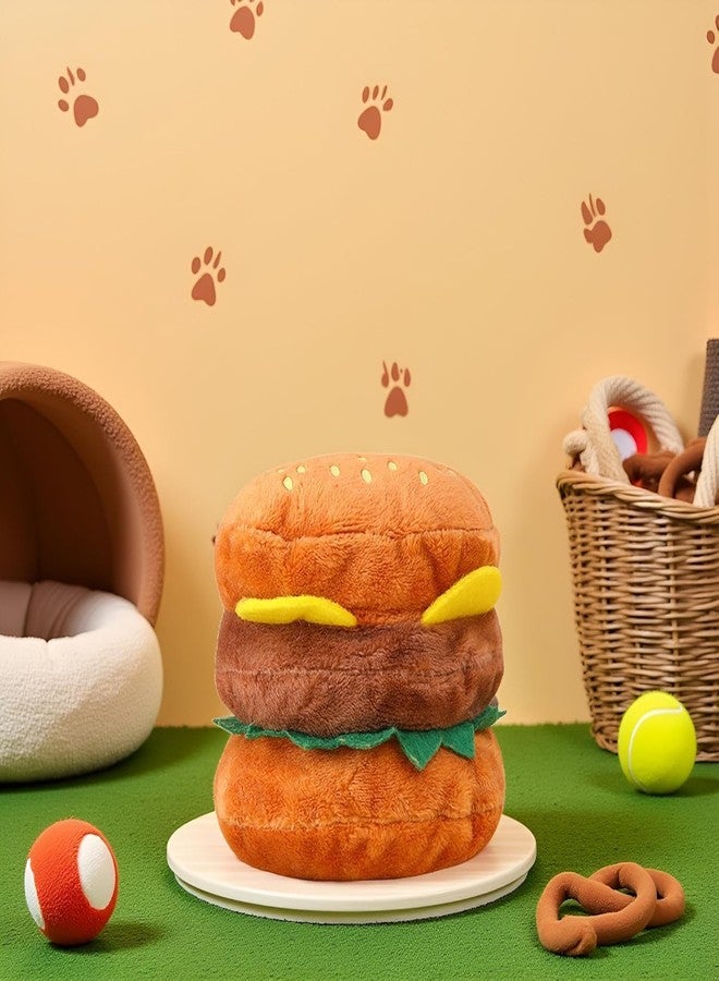 Essivox Plush Dog Toy, Squeaky Hamburger Shape, Soft Chewing Toy for Dogs and Cats, Bite Resistant Pet Supplies - Image 5