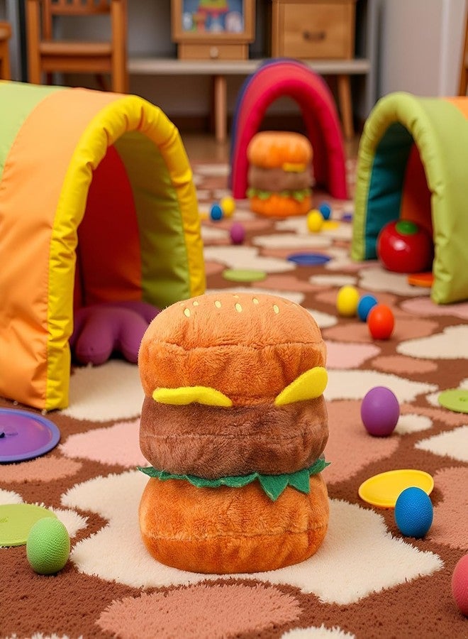 Essivox Plush Dog Toy, Squeaky Hamburger Shape, Soft Chewing Toy for Dogs and Cats, Bite Resistant Pet Supplies - Image 4