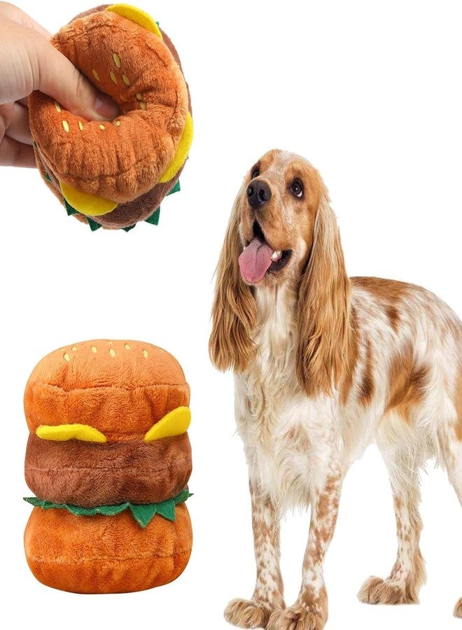Essivox Plush Dog Toy, Squeaky Hamburger Shape, Soft Chewing Toy for Dogs and Cats, Bite Resistant Pet Supplies - Image 2