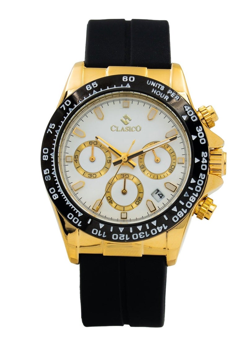 Clasico Men's Chronograph Watch – Premium Case, Bold Bezel & Silicone Strap | Premium Japanese Quartz | Waterproof Sports & Luxury Design - Image 1